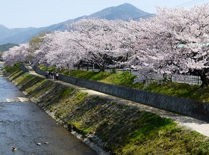 Mount Hiei from Takano River in Kyoto