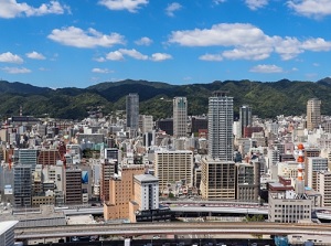 Mount Rokko and central town of Kobe
