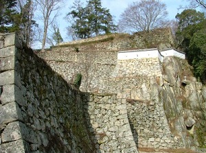 Strong stone wall of Bitchu-Matsuyama Castle