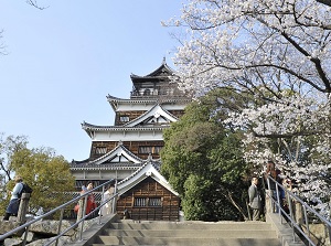 Hiroshima Castle in spring