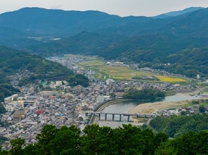 Ozu city and Hiji River