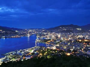 Evening view of Nagasaki city