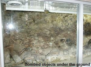 Bombed objects under the ground