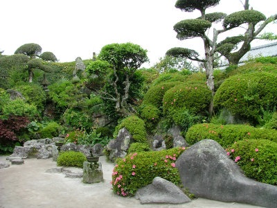 Japanese garden in a samurai resience in Chiran