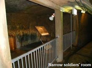 Narrow soldiers' room in Former Japanese Naval Underground Headquarters