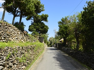 Street in Sonai village in Yonaguni Island
