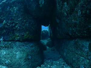A tunnel of Yonaguni Submarine Ruins